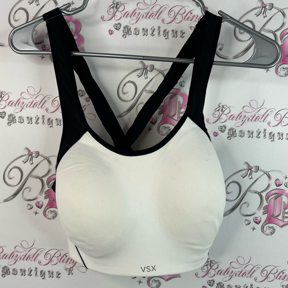 VSX Victoria secret sport sports bra cupped style Black and White Sports Bra